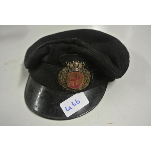 466 - A vintage military cap, reading 'Craig & Co - Officers & Engineers Outfitters Belfast'