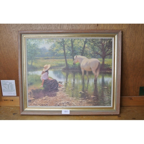 50 - A nicely framed print 'Her New Pony by Tony Sheath'