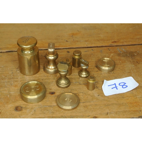 78 - An assortment of brass weights