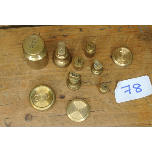 78 - An assortment of brass weights