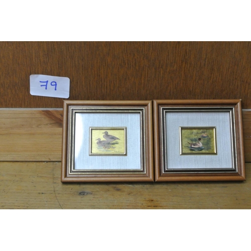 79 - A pair of miniature pictures on gold leaf