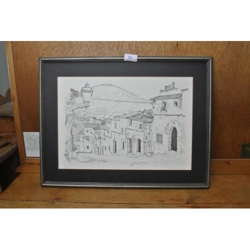 81 - A limited edition framed print Pollenca Town from Calvario  18/500 signed bottom right hand corner