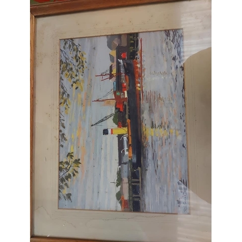 98 - An original framed pastel drawing titled, 'The Bann Trader in Coleraine', by local artist R G Sellar... 