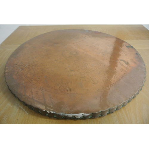 225 - A large decorative antique copper tray.