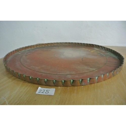 225 - A large decorative antique copper tray.