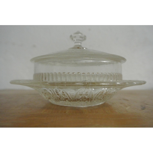 347 - A large collection of antique glassware and crystal items to include jelly moulds, butter dishes, gl... 