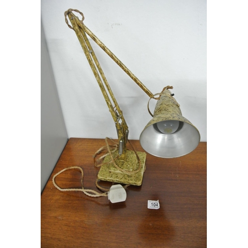 104 - A vintage Terry Herbert 2 step based anglepoise lamp with original scumble design.