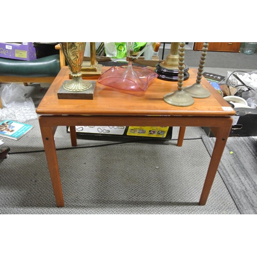 421 - A vintage/ Mid Century Danish coffee table, stamped 'Trioh made in Denmark' to base.