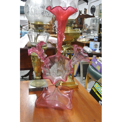 426 - A stunning antique/ Victorian ruby glass epergne.