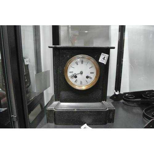 435 - An antique Slate striking mantle clock.