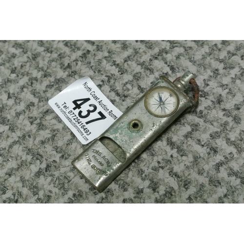 437 - A vintage Acme 'Girl Scouts' whistle with built in compass.