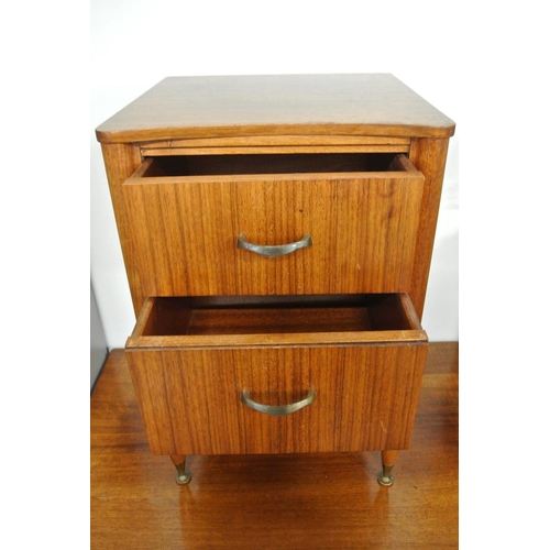 60 - A stunning mid-century bedside locker produced by UNIFLEX unit bedroom furniture.