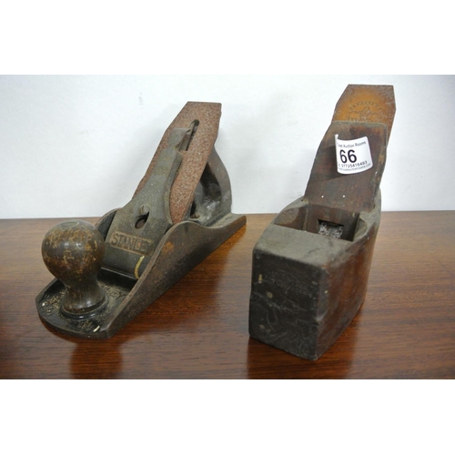 66 - An antique carpenter's plane produced by TYZACK RAILWAY ARGH along with a Stanley Bailey No 4 1/2 pl... 