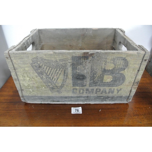 76 - A vintage wooden advertising crate reading, IB COMPANY.