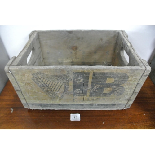 76 - A vintage wooden advertising crate reading, IB COMPANY.