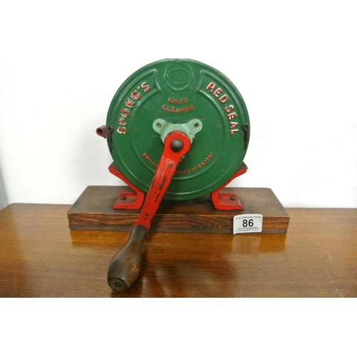 86 - An antique knife cleaner produced by Spong's Redseal, No 687391.