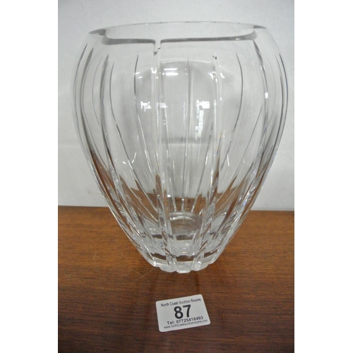 87 - A beautiful cut glass vase.