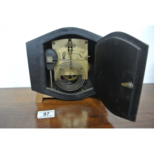 97 - A vintage Art Deco style mantle clock produced by Smiths Enfield England.