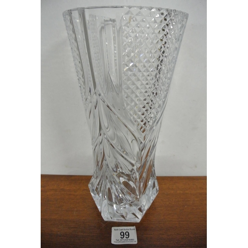 99 - A beautifully made cut glass / crystal vase.