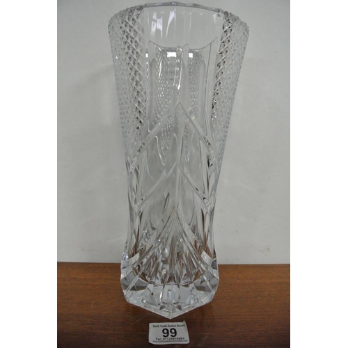 99 - A beautifully made cut glass / crystal vase.