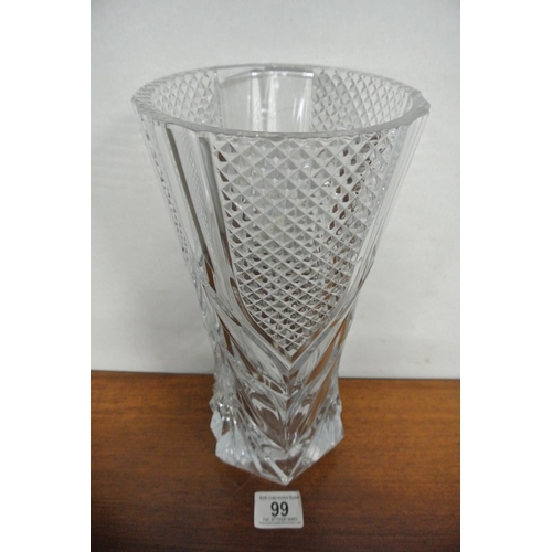 99 - A beautifully made cut glass / crystal vase.