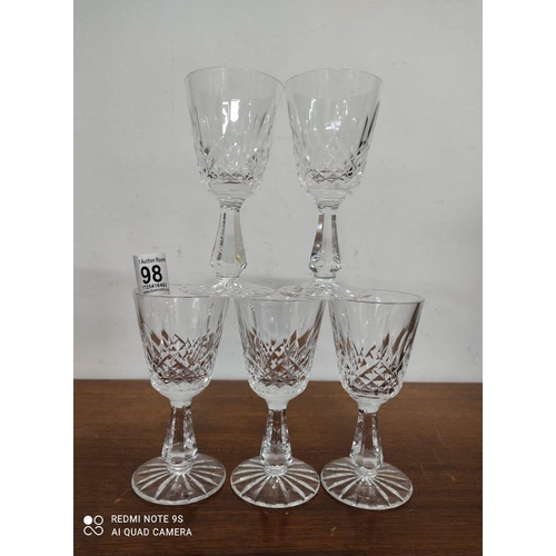 398 - A set of 5 Waterford Crystal glasses.