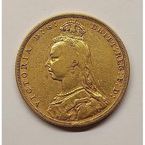 381c - A full Queen Victoria/ Victorian Sovereign, dated 1889.