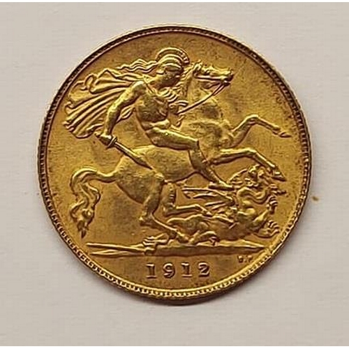 381d - A King George half Sovereign, dated 1912.