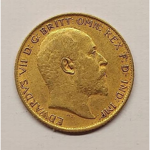 381e - A King George half Sovereign, dated 1910.