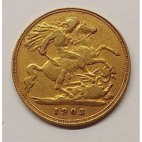 381F - A King George half Sovereign, dated 1903.