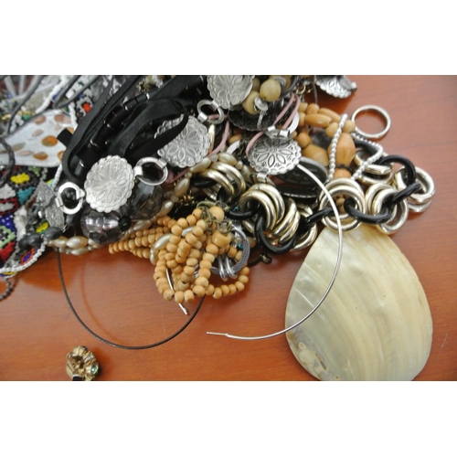 106 - A large assortment of costume jewellery.