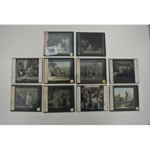 180 - A collection of vintage magic lantern slides produced by Maison de la Bonne Presco.