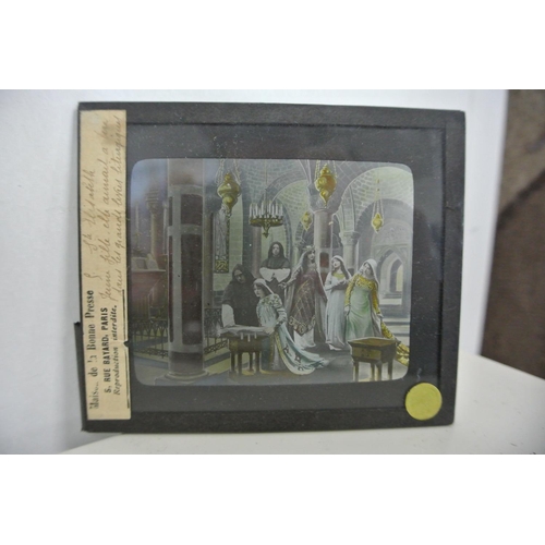 180 - A collection of vintage magic lantern slides produced by Maison de la Bonne Presco.