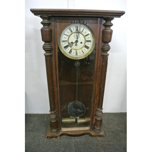 206 - An antique Vienna style pendulum clock.