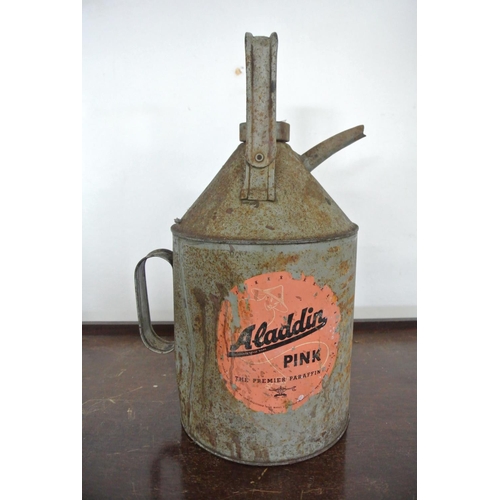 208 - A vintage Aladdin Pink oil can.