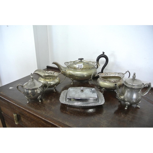 215 - A sliver plated tea service.