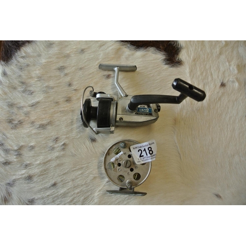 218 - The 'INVICTA' fishing reel, along with a 'RYOBI' fishing reel.