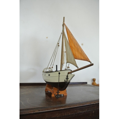 226 - Two model model ships made from wood.