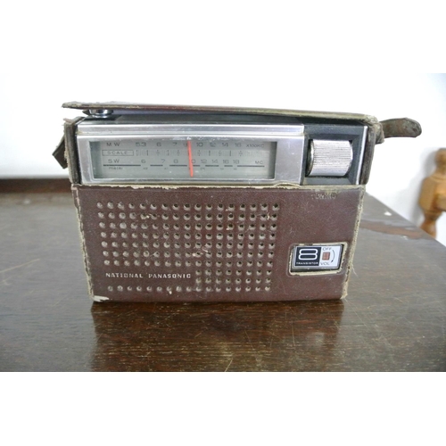 240 - A National Panasonic 8 transistor radio, along with a Panasonic radio.