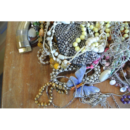 267 - A large assortment of costume jewellery.