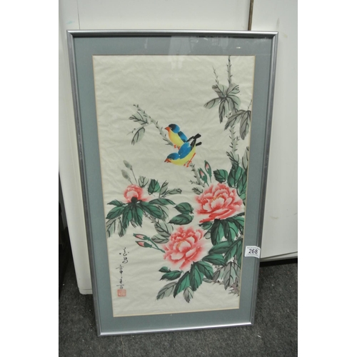 268 - Two stunning framed Oriental canvas prints.