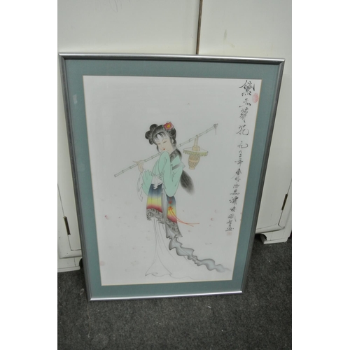 268 - Two stunning framed Oriental canvas prints.