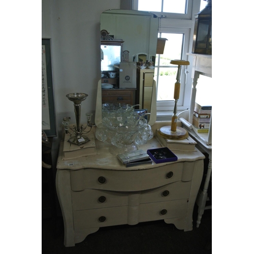 269 - A vintage up-cycled mirrored back dressing table.