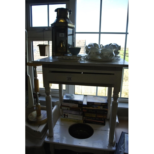 278 - A vintage / antique up-cycled console table.