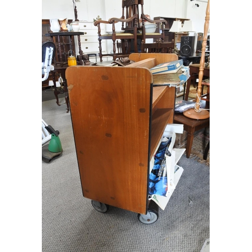 326 - A vintage/ retro library book cart/ trolley.