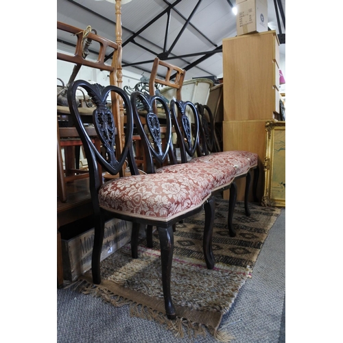 340 - A set of 4 antique/vintage upholstered chairs.