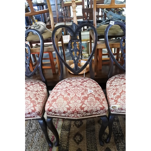 340 - A set of 4 antique/vintage upholstered chairs.