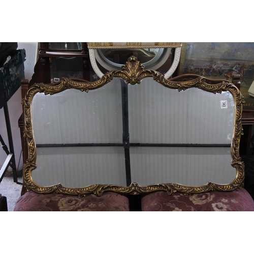 343 - A large gilt framed mirror.