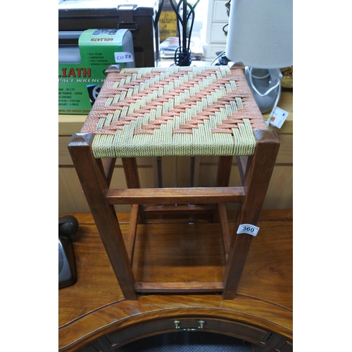 360 - A woven top stool.