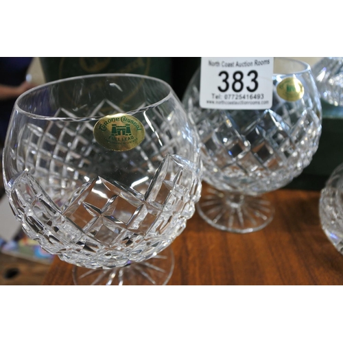 383 - A collection of Tyrone crystal items to include two brandy balloons with original packaging, a lidde... 